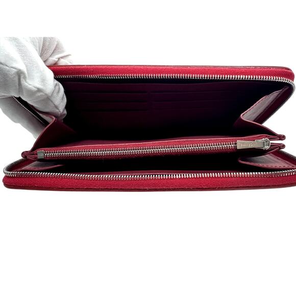 CELINE Paris Genuine Leather Zippy Wallet Red EUC w/ box, dust bag, tags, certs - Picture 7 of 15